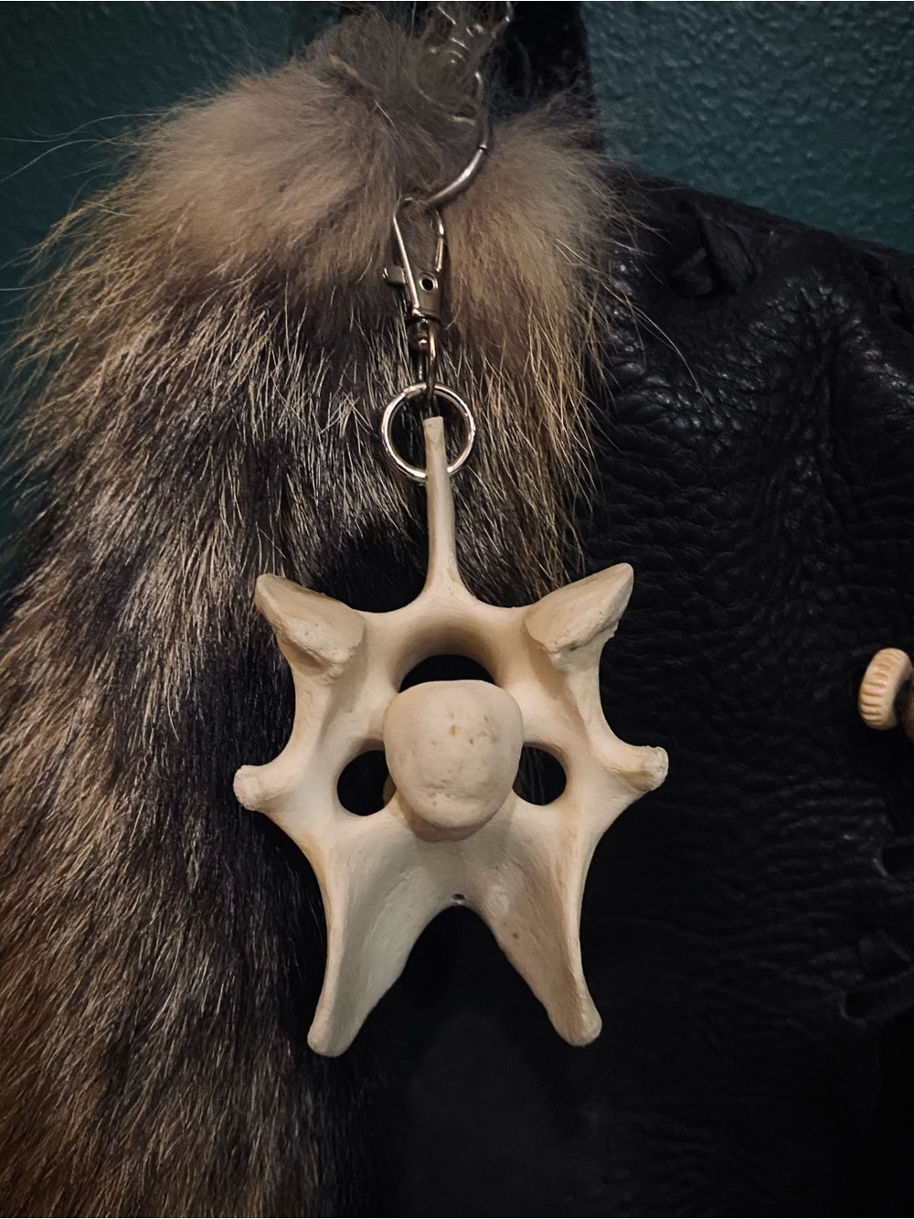 Deer Vertebrae Keychain